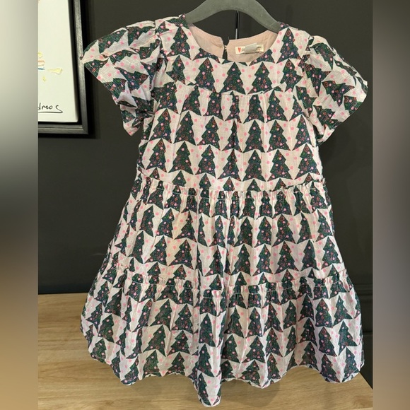 Crewcuts Other - J. Crew CREWCUTS Pink Sparkle Christmas Tree Print Dress • 3